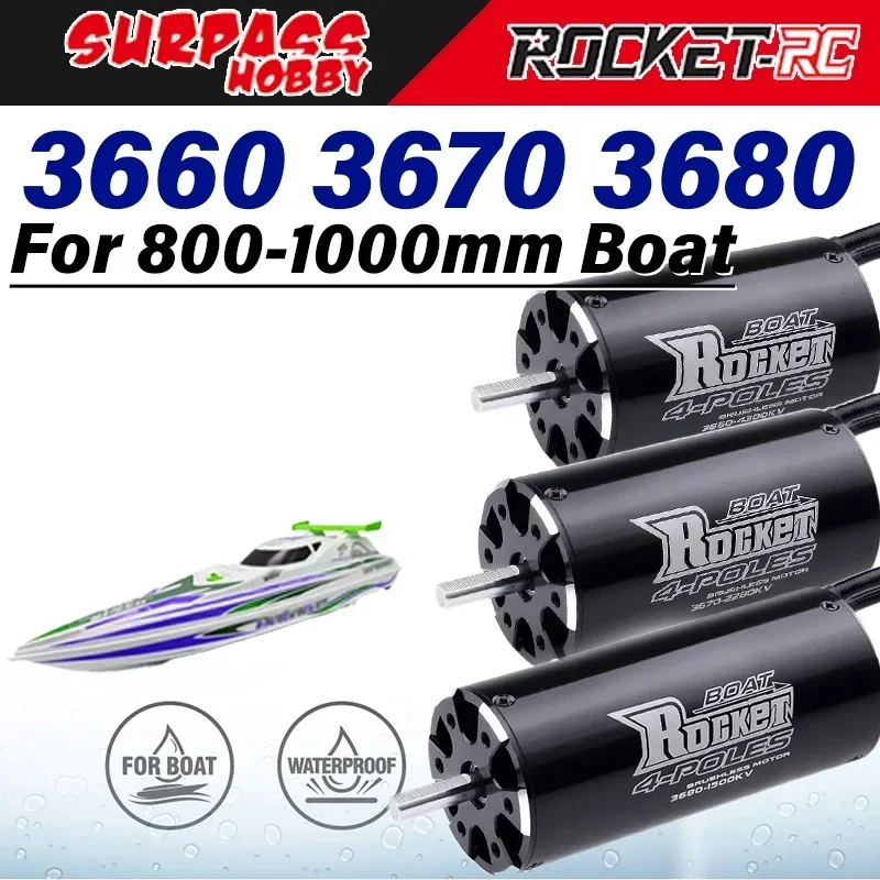 Surpass Hobby 2968 3800KV Brushless Motor For RC Boat - 4-Pole Design With Water Cooling Jacket, High Torque - View #8