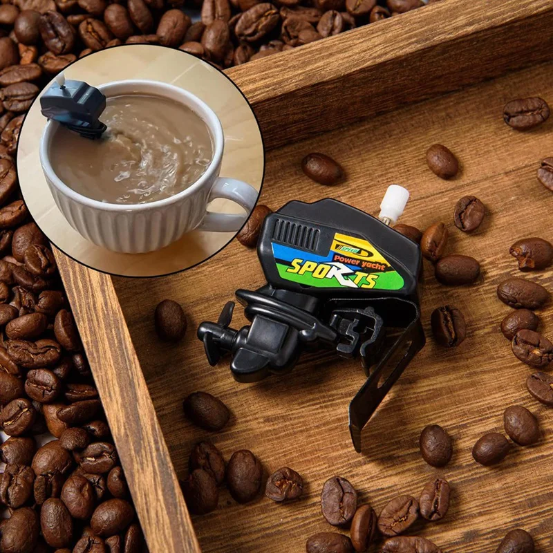 AU-Boat Motor Coffee Stirrer For Cup Wind Up Boat Motor Coffee Stirrer Novelty Boat Mixer For Make