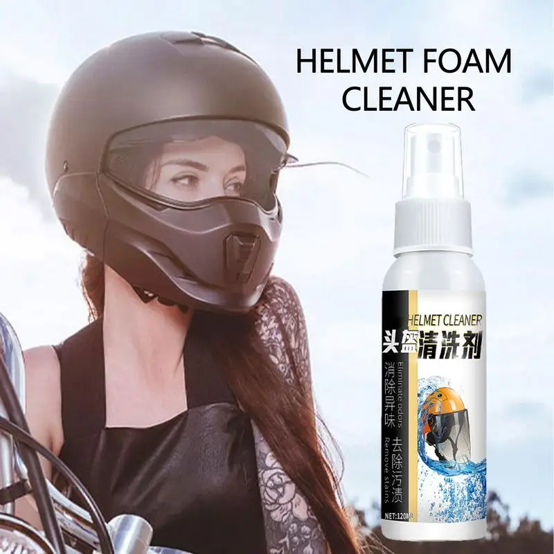 

120ml Helmet Foam Cleaner Inner Liner Cleaning Deep Stain Removal Motorcycle Foam Cleaner For Cycling Pant Pads Gloves auto