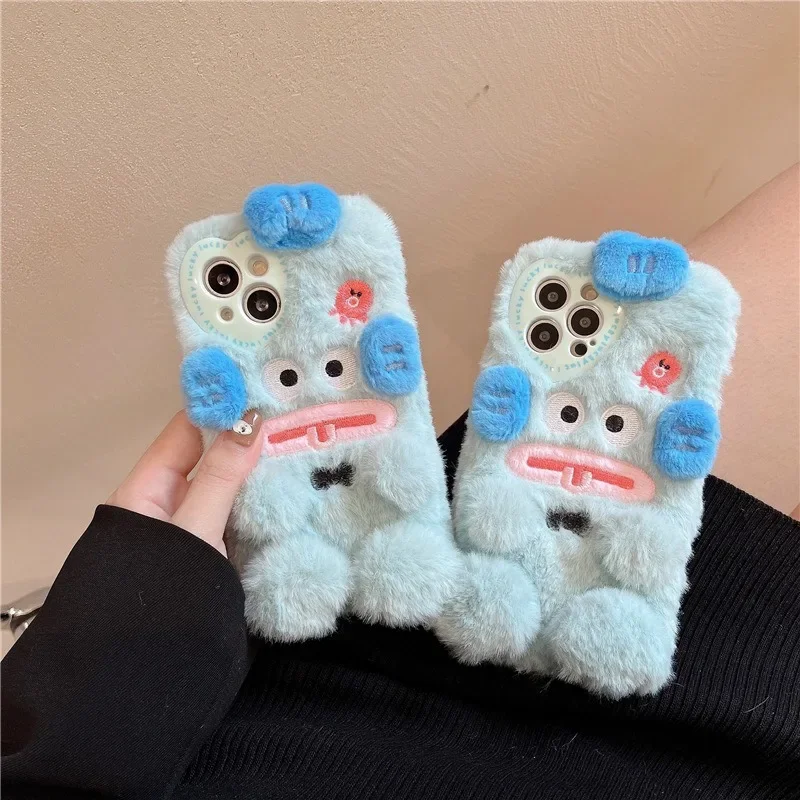 

Новый Iphone14 Sanrio Kawaii Hangyodon телефон Чехол аниме мультфильм Плюшевый анти-столкновения девушка подарок на день рождения Осень Зима аксессуары