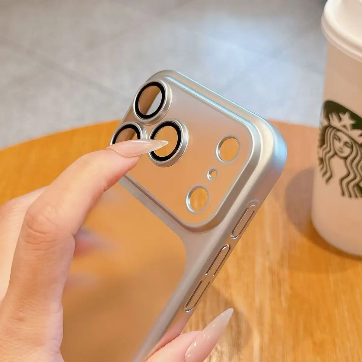 Luxury Frosted Transparent Plating Candy Matte Phone Case For iPhone thumbnail 11