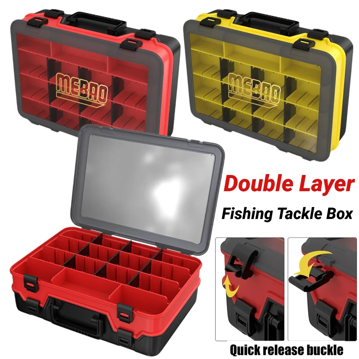 WOONEKY 50pcs Fishing Hooks Kit With Storage Box – Treble Hooks For Saltwater & Freshwater Fishing Gear