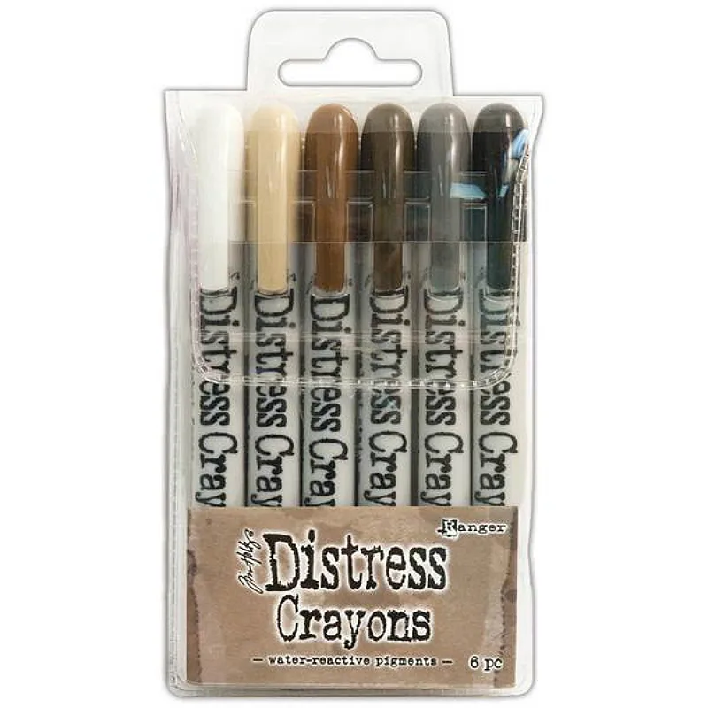 Tim Holtz Distress Crayons old color water soluble pastel set hand account color smudge 6 colors 3 color set 4