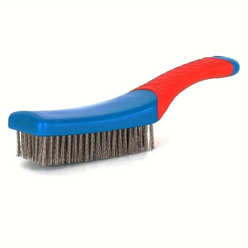 2pcs Brush Duty Stainless Bristles with Plastic Handle Grip for Rust, Wielding Slag, Dirt & Paint Scrubbing with Deep Cleaning