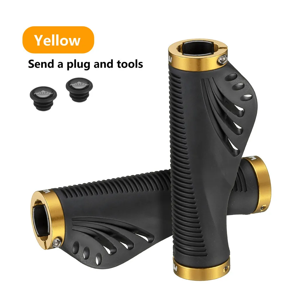 Ergonomic Non-Slip Bicycle Handlebar Grips with Aluminum Double Lock