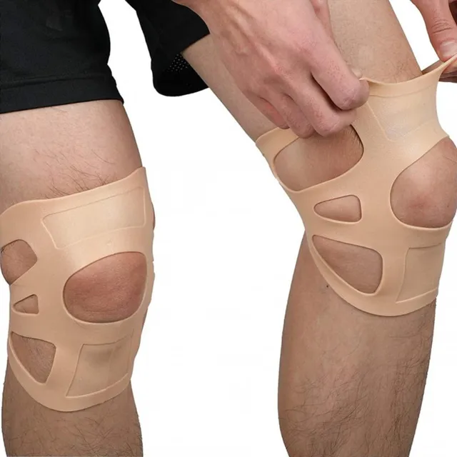 1 Pair Silicone Knee Pads Brace Women's Ultra-Thin Invisible Silicone Knee Brace with Patella Support for Sports Knee Injury