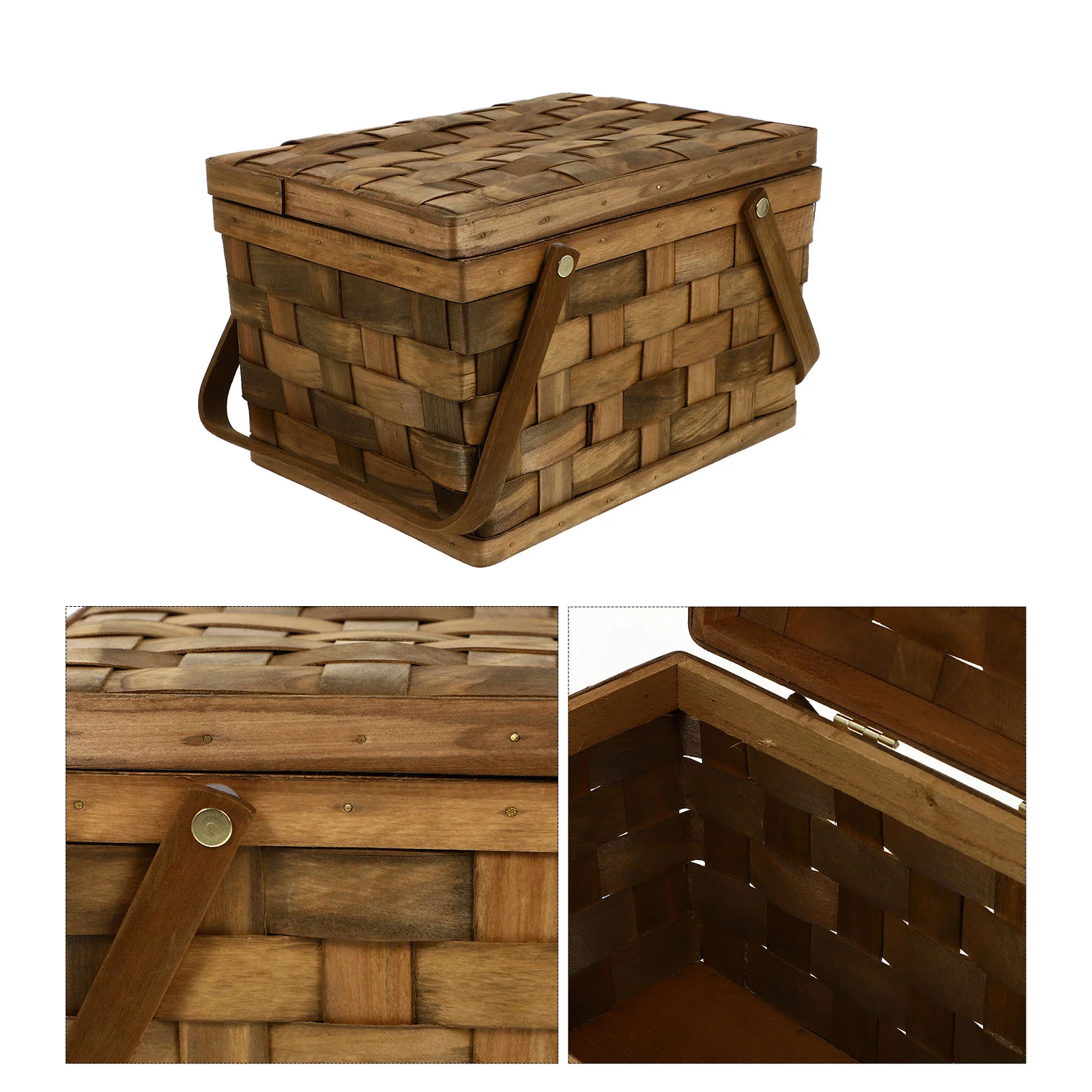 

Storage Basket Flower Arrangement Wooden Woven Mini Holiday Portable Natural Outdoor