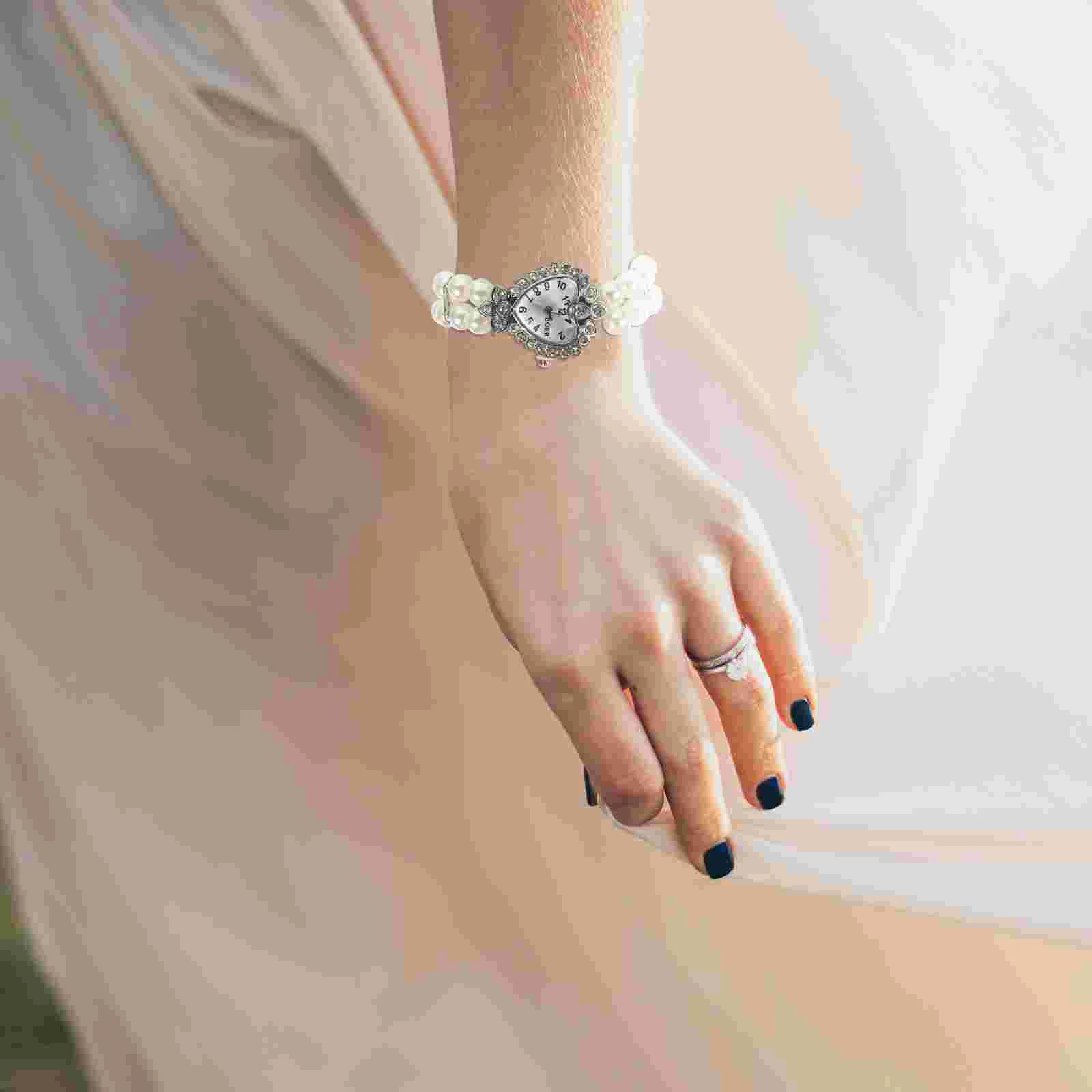 

Ladies Bracelet Watch Girls Watches Casual Quartz for Wrist Elasticity Fashionable Alloy Women