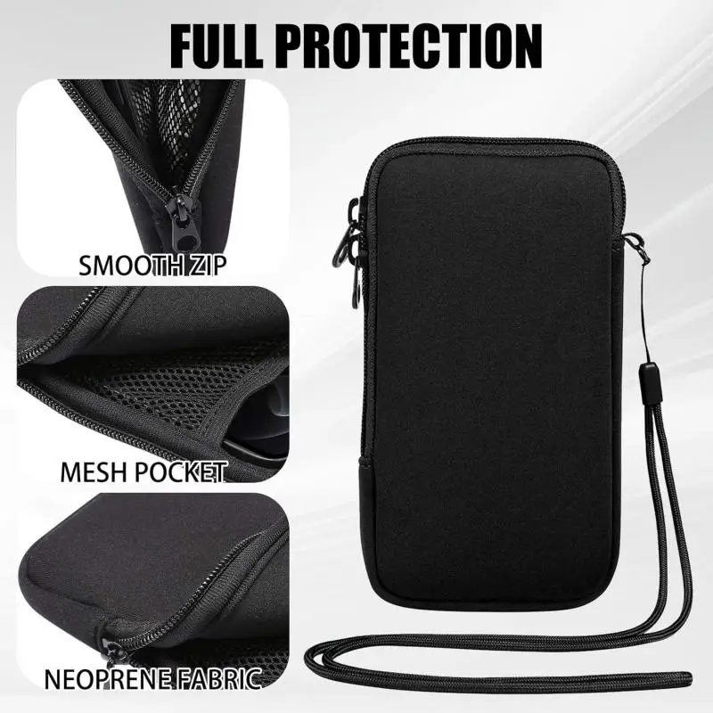 Compact Neoprene Shockproof Travel Phone Pouch – Durable, Zippered Storage Solution