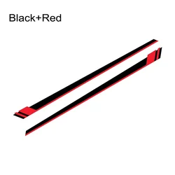 Sleek Car Side Stripes Decals Vinyl Graphics Trims Auto Accessories (Black Red)