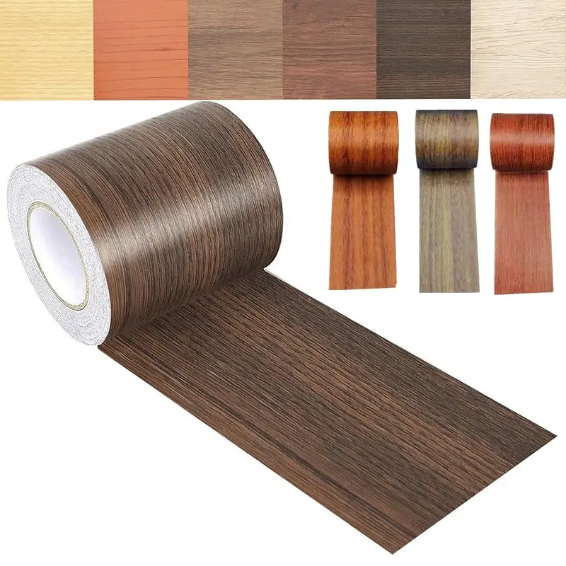 Wood Grain Tape Sofa Repair Duct Tape Self Adhesive Fix Patch Skirting Waist Line Furniture Renovation Home Decor Improvement