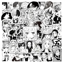 

10/30/50PCS Black and White Anime Characters Mix and Match Graffiti Stickers Bicycle Laptop Electric Car Stickers Wholesale
