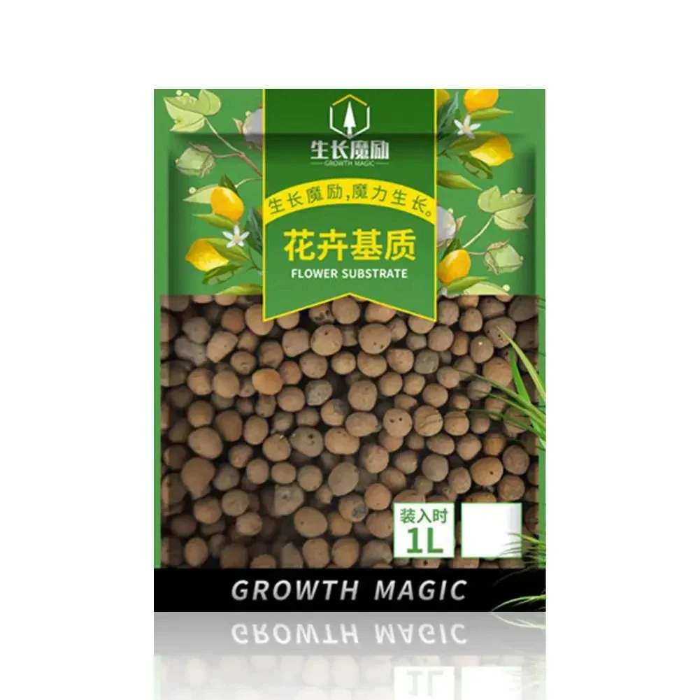 1L 100% Natural granular Clay Pebbles for Hydroponic Gardening, Orchids, Drainage, Aquaponics,Garden supplies organic fertilizer
