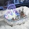 NEW DIY Wooden Music Box Model Building Kits Grand View Garden 3D Puzzle With Lights for Friends Birthday Gifts Home Decoration 4