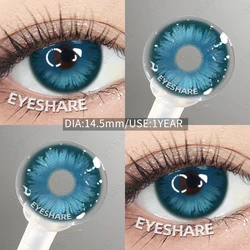 EYESHARE Vibrant Anime Cosplay Colored Contact Lenses - Red, Blue, Green & Pink Eye Enhancement (MONTREUX - BLUE)