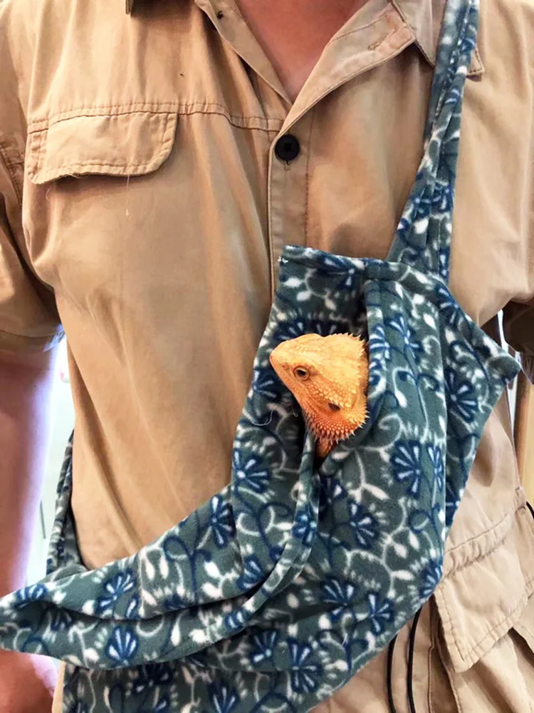 Adjustable Reptile Sling for Bearded Dragons Lizards and Small Pets Carrier to Prevent Them Falling |