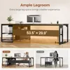 71" Executive Desk, Large Office Desk, Widen File Drawers, Power Outlets, Reversible L Shaped, Corner Desk, Storage Shelves 5