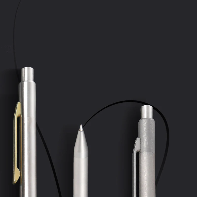 야외 휴대용 EDC 티타늄 합금 볼 중립 금속 서명 펜, 프레스 유형 전술 펜