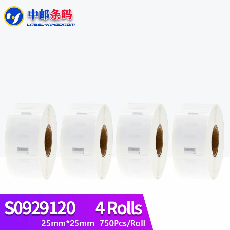 

4 Rolls Dymo Generic S0929120 Label 25*25mm 700Pcs Compatible for LW450 Turbo Thermal Printer
