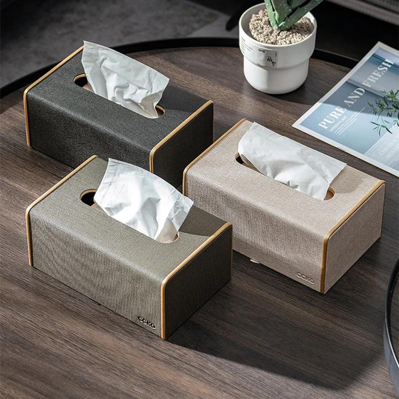 Leather Paper Drawer Leather Storage Box Leather Tissue Box Paper