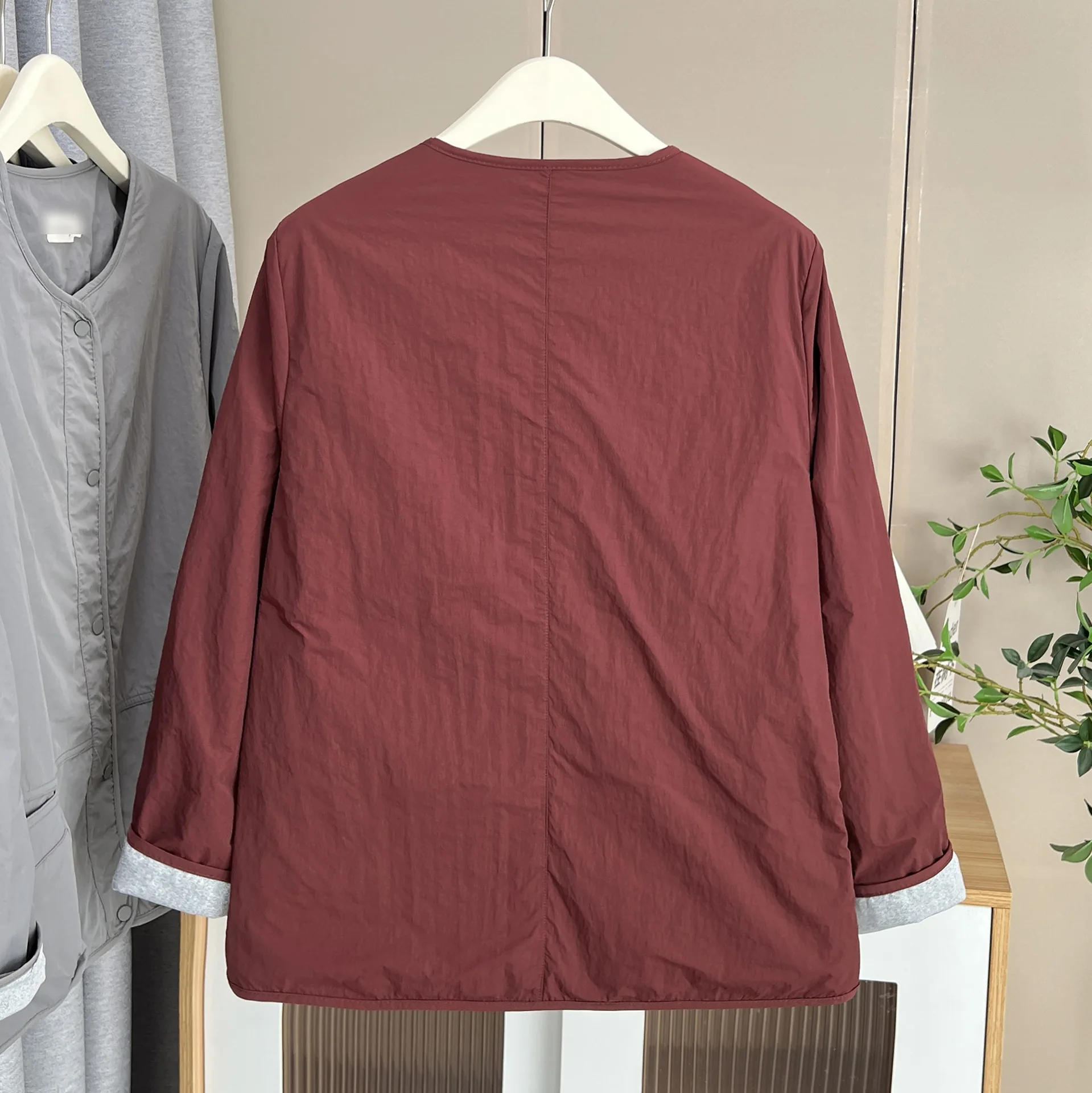 XXXXL Fashion Plus Size Women's Jacket Autumn New Style Simple And Retro Casual Collarless Outerwear 535