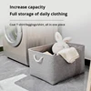 1Pc Beige/Grey Folding Storage Basket Linen Storage Fabric Wardrobe Office Bedroom Closet Toys Laundry Basket With Handle 1