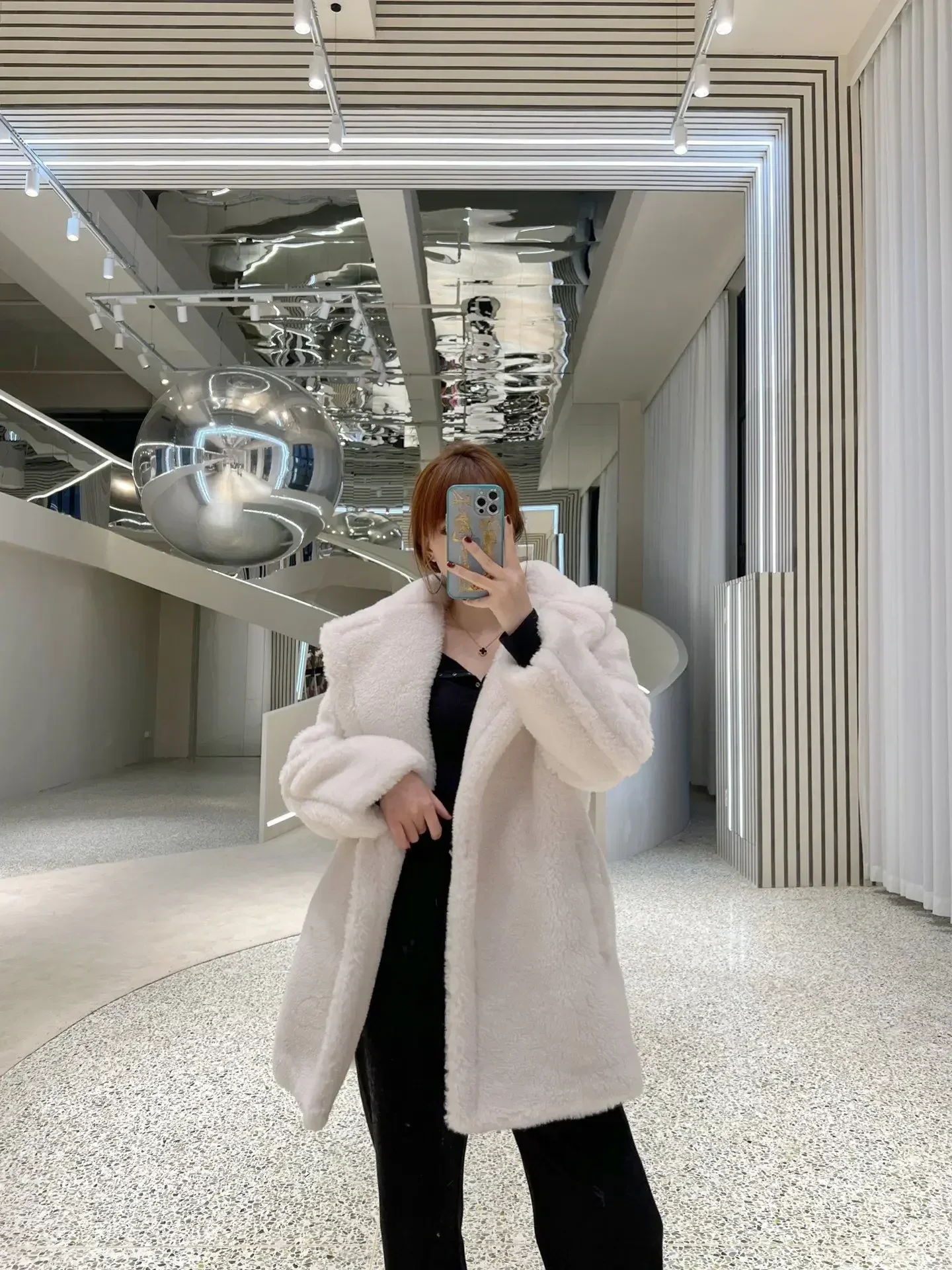 Max Short Teddy Coat 62% Alpaca 26% Wool 12% Silk Coat Winter Thicken Women's Coat