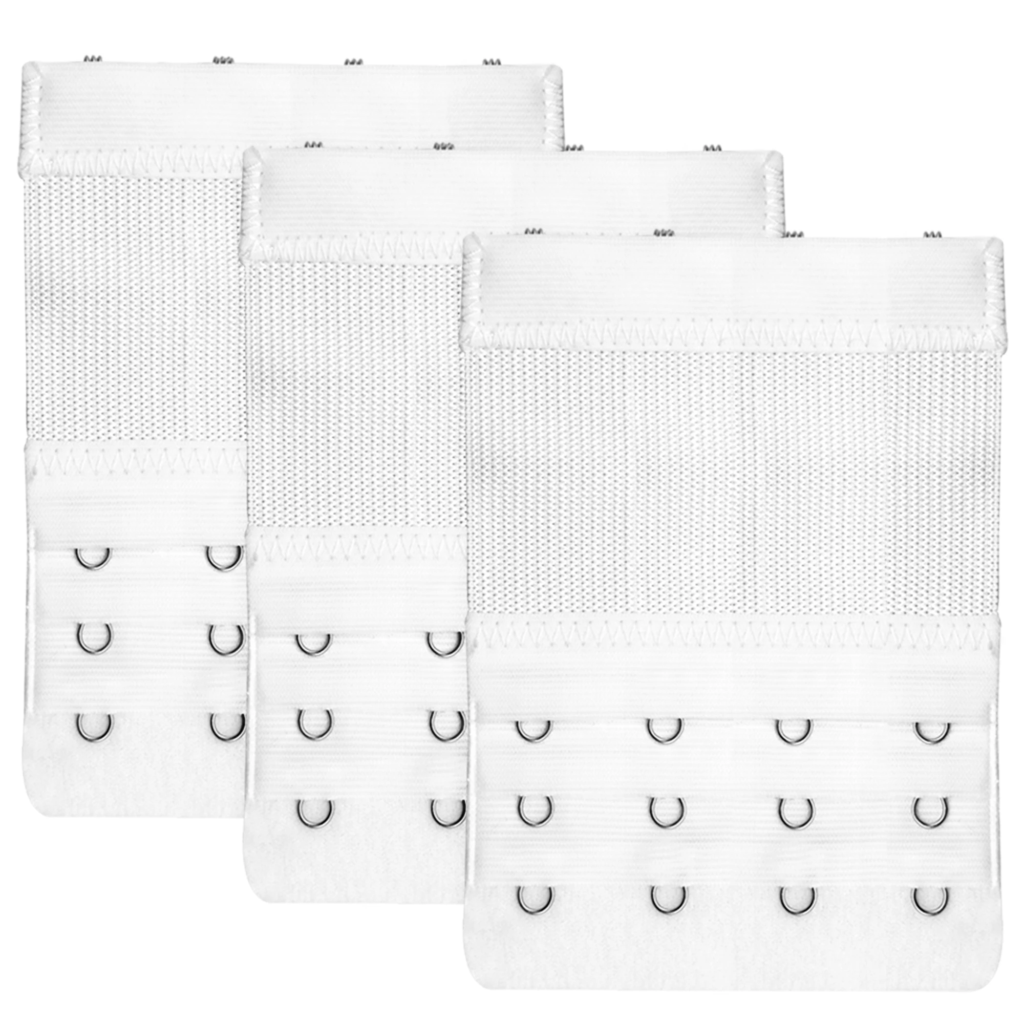 3-Piece Women's Bra Extender Set with 4 Hooks, Soft Comfortable Bra Strap Extenders, Elastic Bra Strap Hook-and-Loop Extenders