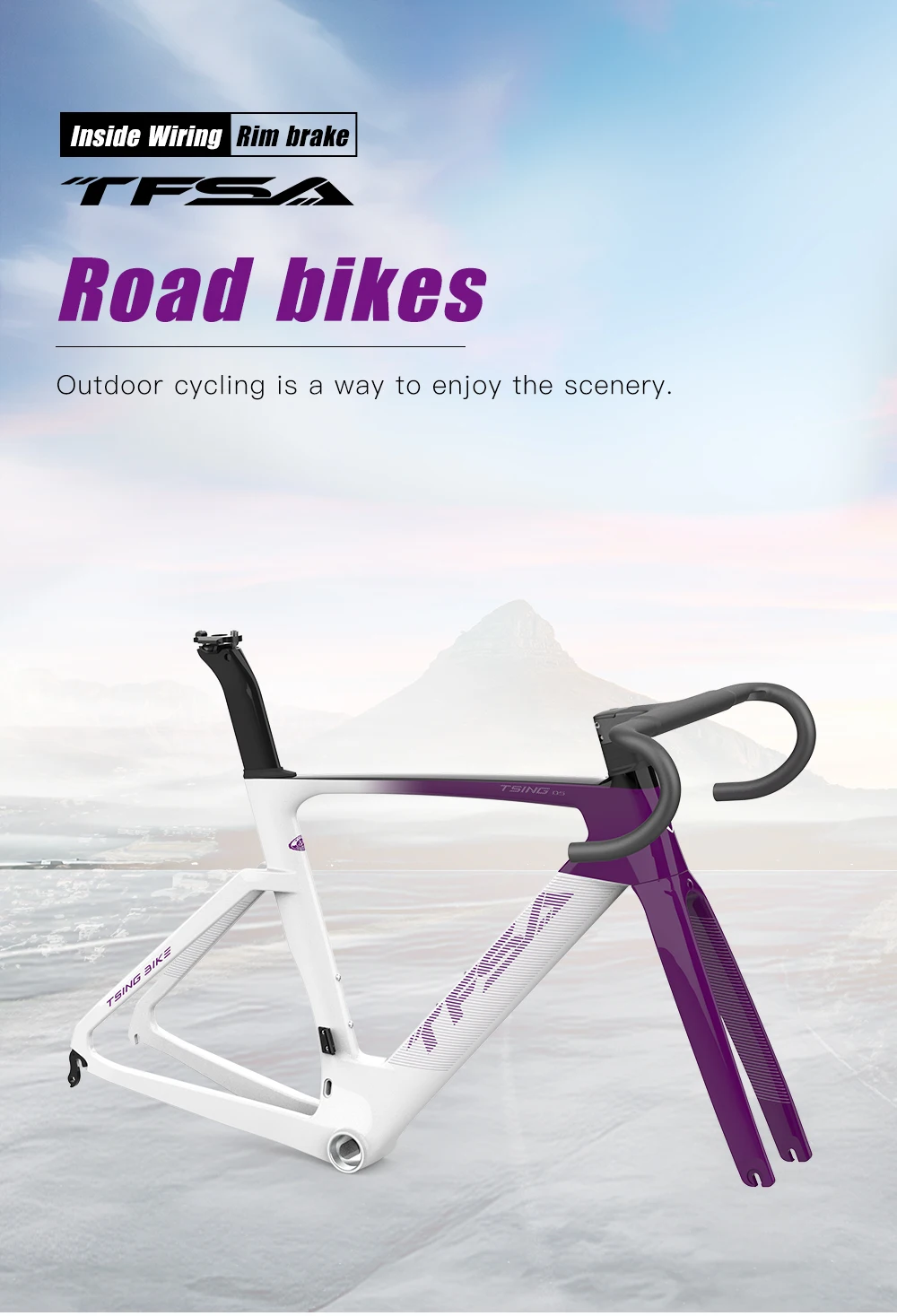 Aero Tour ＋ G2 Aero Carbon Fiber Road Bike Frame DI2/Mechanical Bicycle Rim