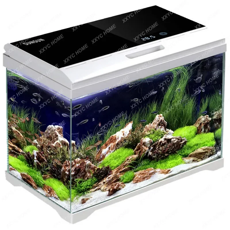 

Smart Super White Desktop Fish Tank Living Room Self-Circulation Change Water Ecological Aquarium Small Landscaping Aquarium