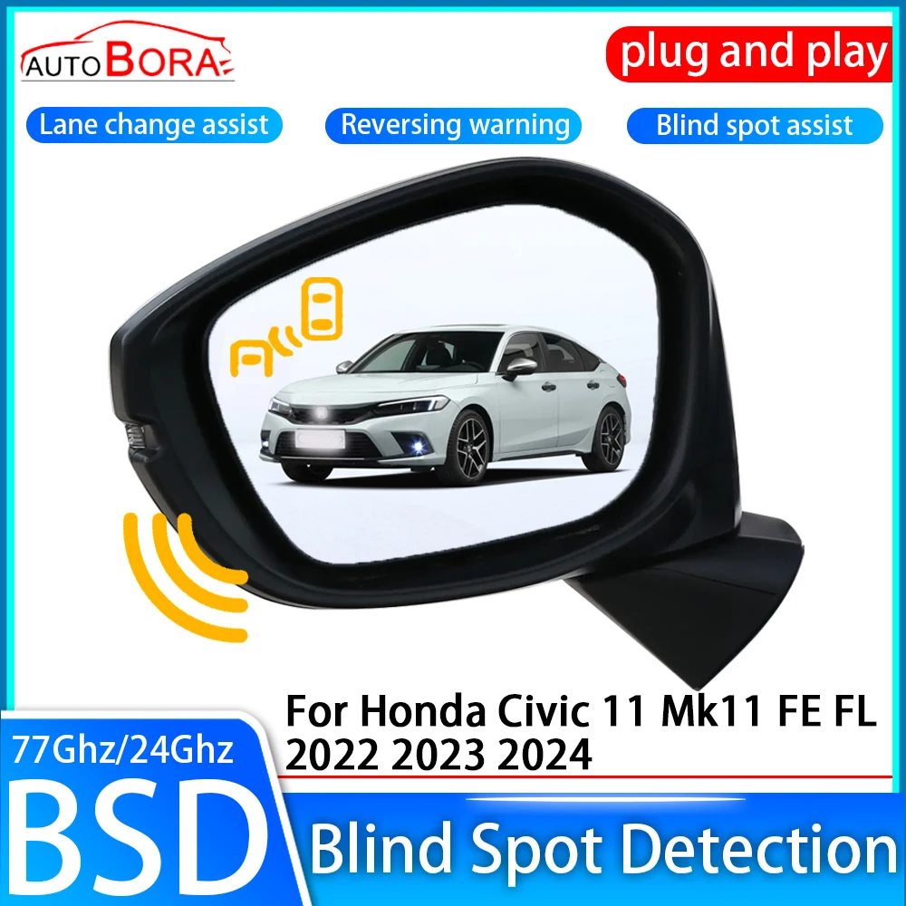 ZhuCamX Car Blind Spot Detection System BSD BSA BSM Sensor Drive Rear Mirror Monitoring for Honda Civic 11 Mk11 FE FL ~
