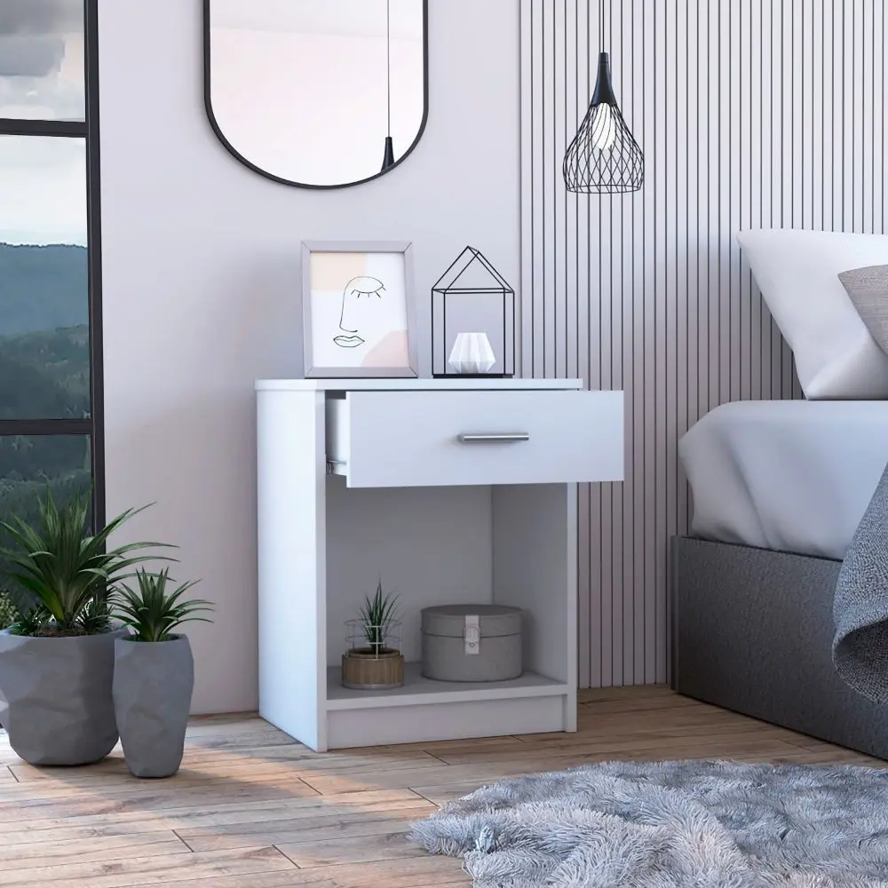 Pictor Nightstand with Drawer, Shelf, Superior Top 5
