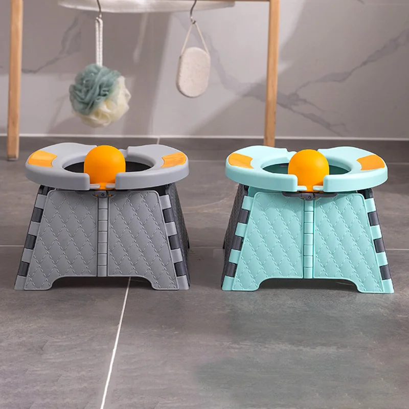 Portable Potty Child New Children's Outdoor Travel Foldable Portable Car Small Toilet with Cleaning Bag Baby Potty Training Seat 3