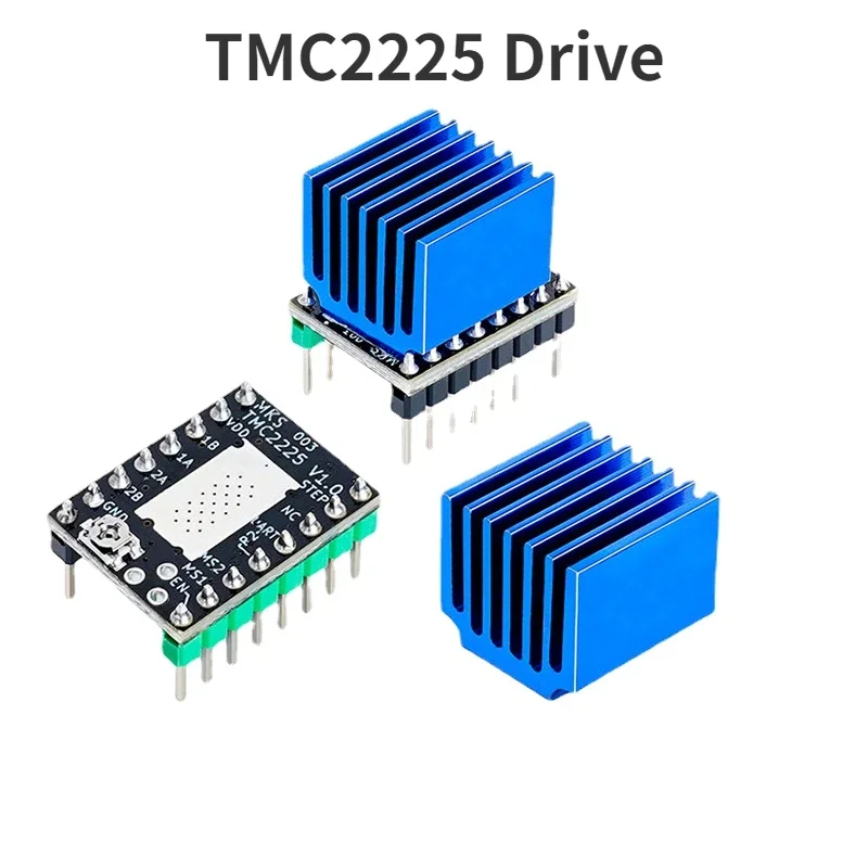 MKS TMC2225 Stepper Motor Driver with Heatsinks,Silent Stepsticks Drivers,Support UART and Step/DIR Mode,Replace TMC2208 TMC2209 tmc2209 v1 2 motor driven ultra silent high current uart mode 256 subdivision step dir dan uart for 3d printer accessory