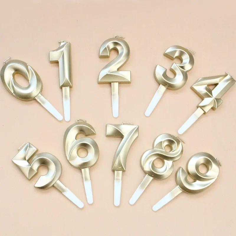 Cake Candles 1Pc 0-9 Number Birthday Extended Big 3D Design Candle Topper Decoration Birthday Anniversary Celebration
