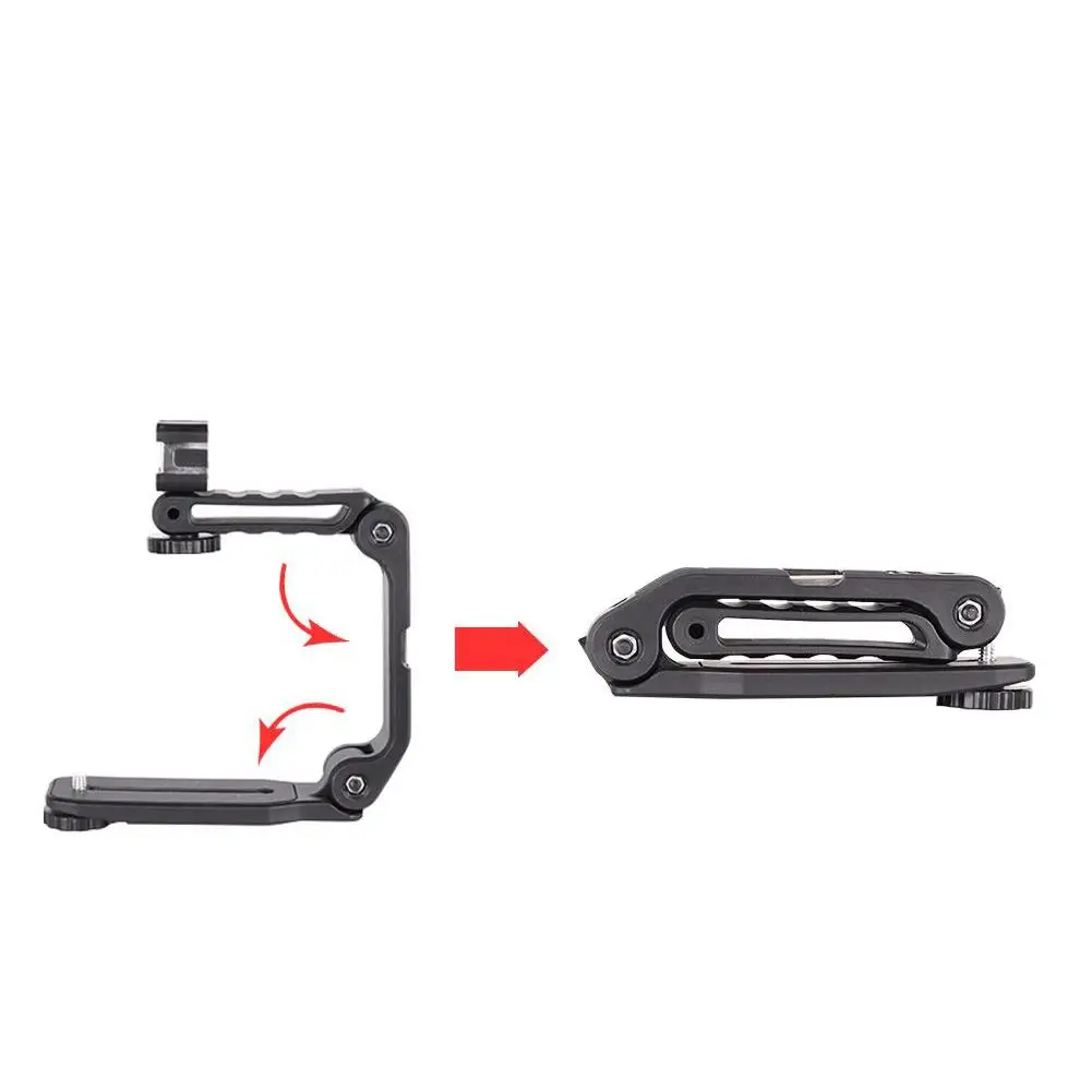 Phone camera handle bracket Type-C stabilizing handle bracket handheld grip holder portable U-shaped folding flash light support