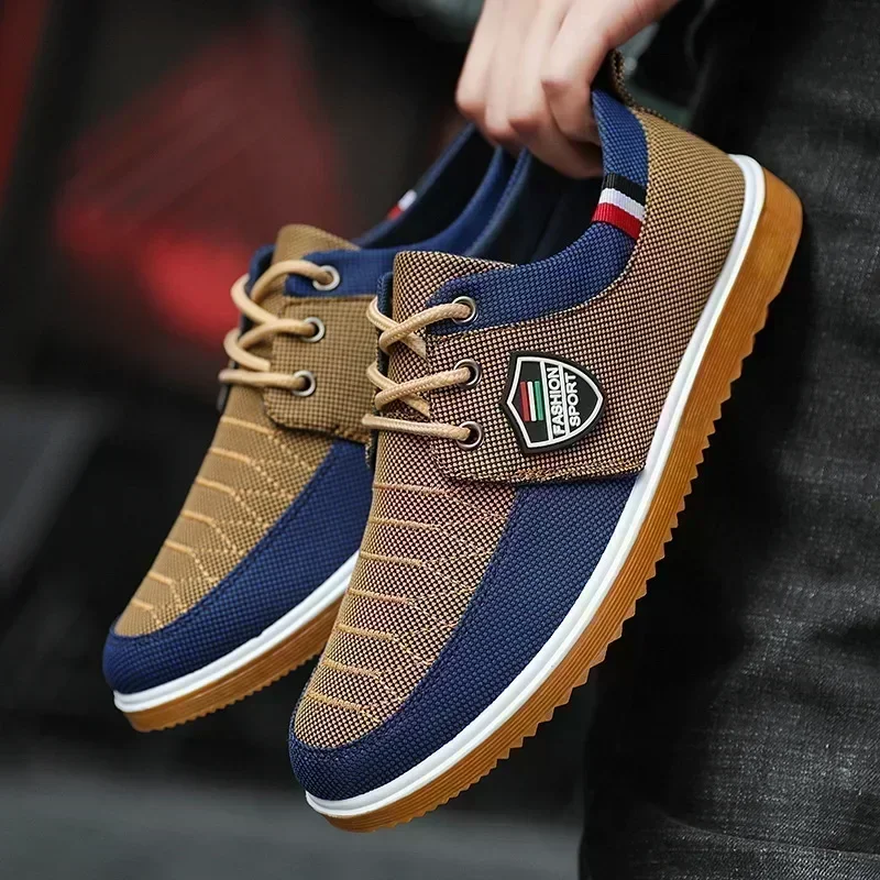Casual Shoes Men Vulcanized Work Loafers Mesh Lightweight Sports Canvas