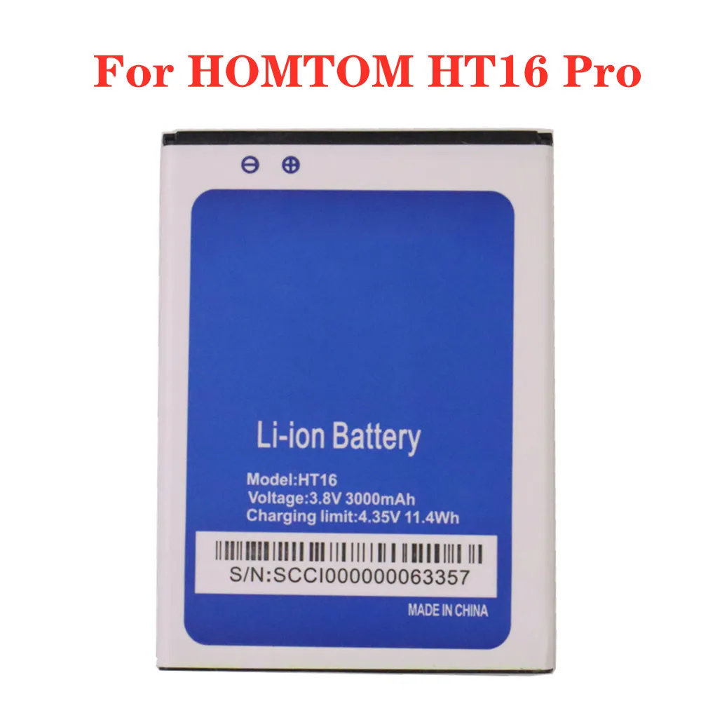 

Аккумулятор для смартфона HOMTOM HT16S HT16 Pro HT16Pro, 3000 мАч