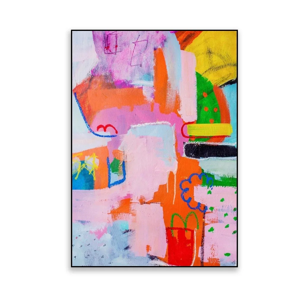 Mid-Century Modern Colorful Wall Art Canvas Decor