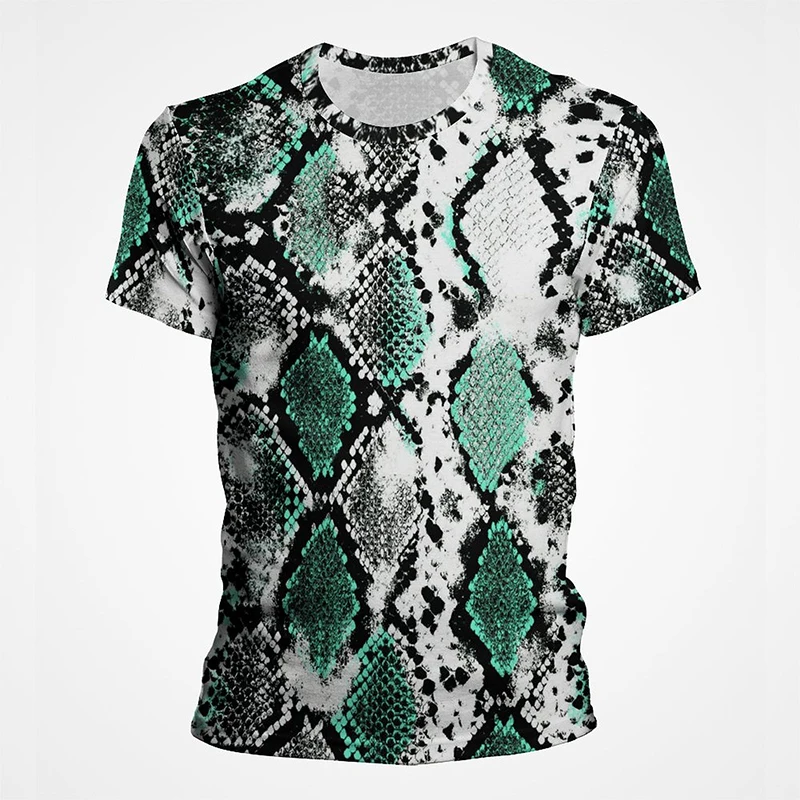 Summer 3D T-shirt Snake Skin Textures T Shirt Men Women Horror Snake Pattern Print tshirt Goth Fashion Streetwear Tee Clothes