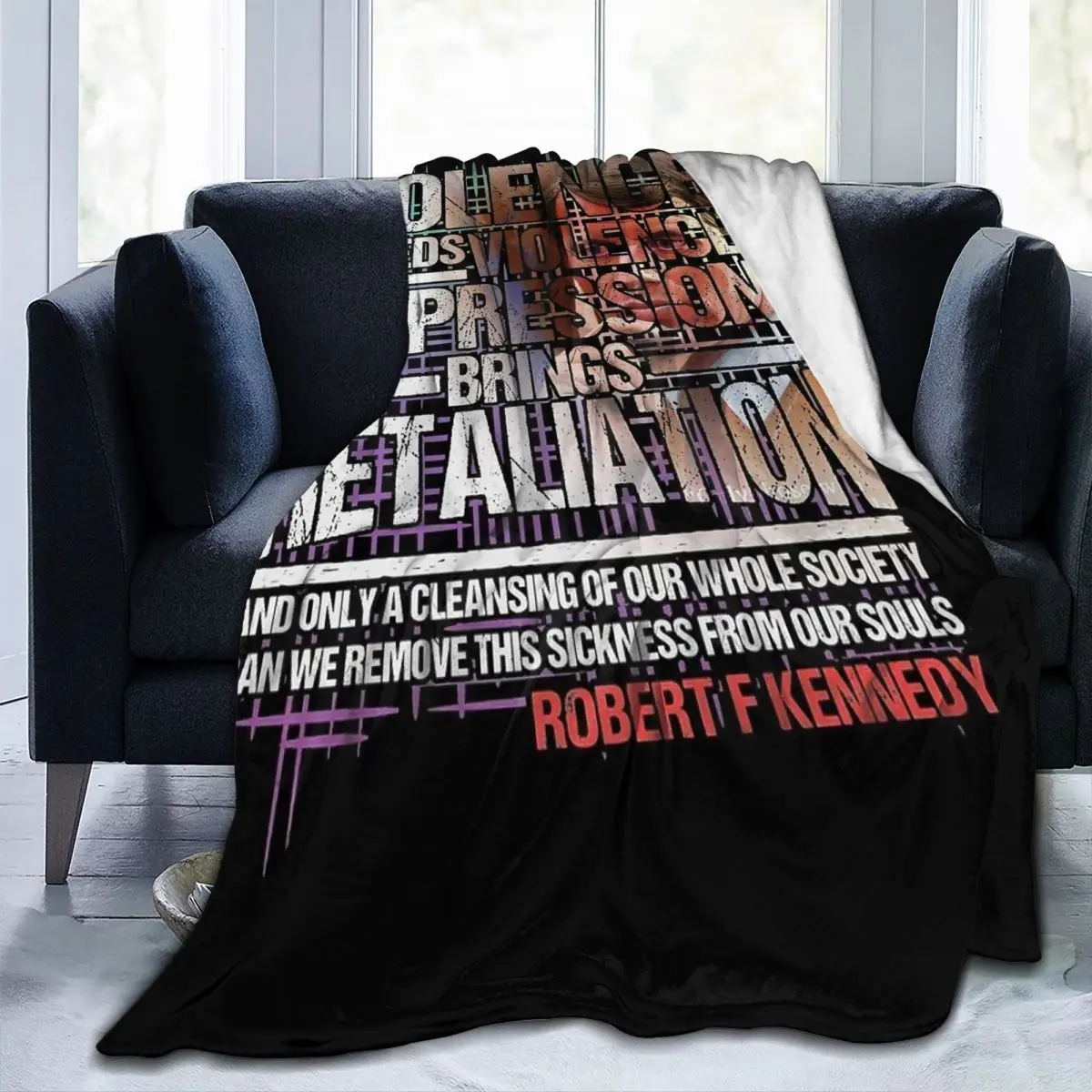 

Violence Breeds Violence Throw Blanket Cartoon Warm Living Room AntiPilling