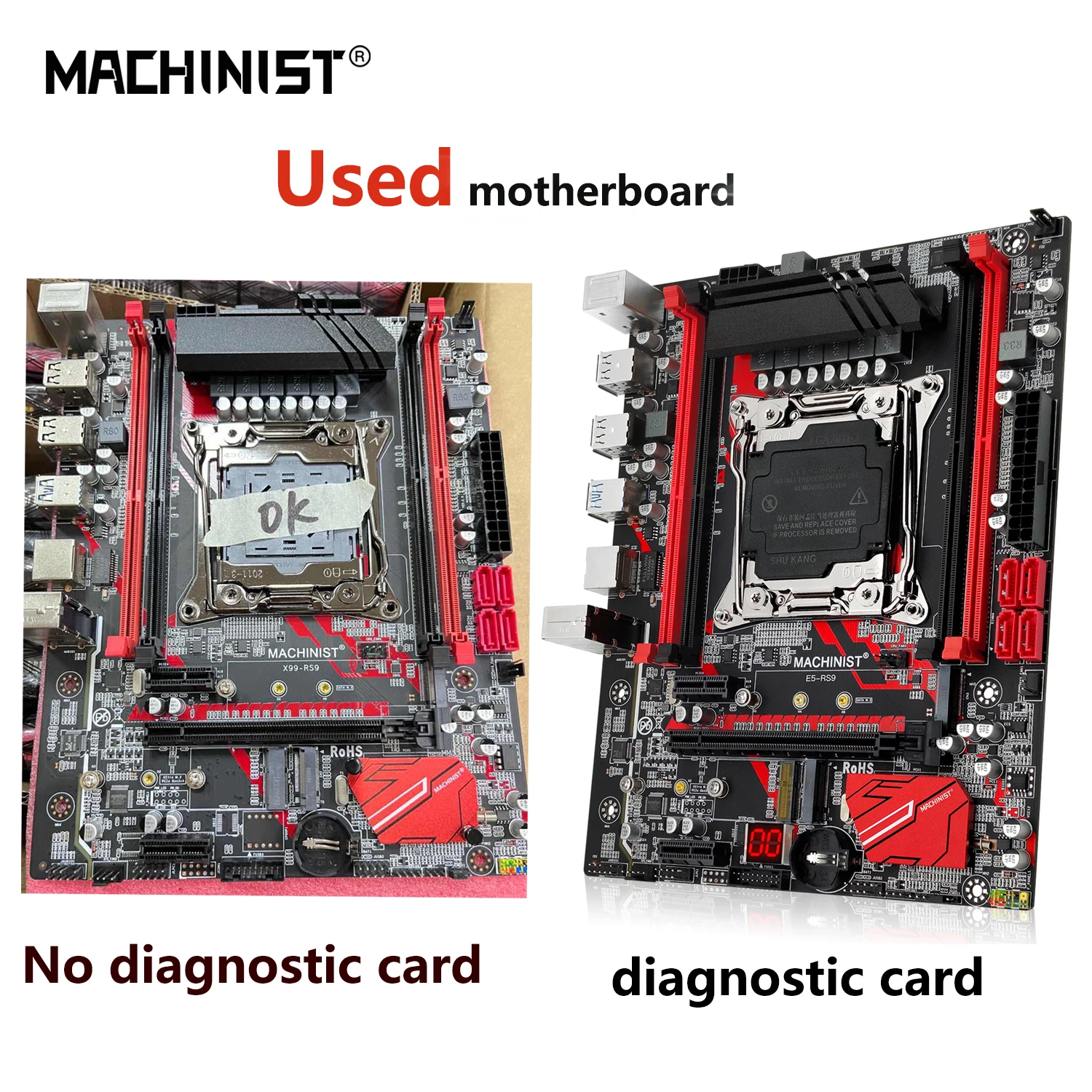 MACHINIST X99 Used Motherboard LGA 2011-3 Support Intel Xeon E5 V4 v3 series CPU processor DDR4 RAM Memory NVME M.2 M-ATX RS9