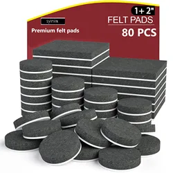 Premium Felt Furniture Pads - Anti - Scratch Floor Protectors for Chair and Table Legs (80 - Pack) (80pcs)