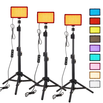 3pack LED 9Color Filter Studio Streaming Lights Photography Video Lighting Kit Photo Lights for Video Recording Photography Came 1