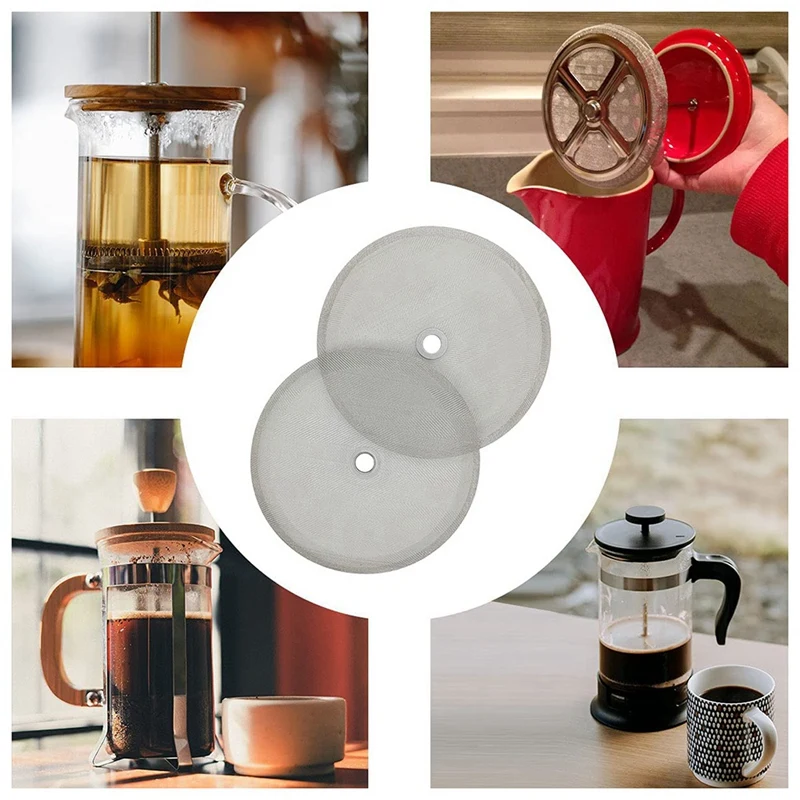 French Press Replacement Filter Screen Reusable Stainless Steel Mesh Filter For Bodum French Press Coffee Makers