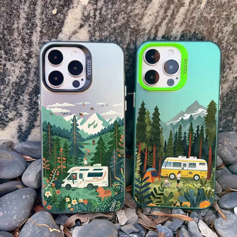Landschafts-Reise-Wohnmobil-Handyhülle für iPhone 17 16 11 12 13 Mini Pro Max 15 14 Pro Max Plus Laser Funda Schalen – Detail 11