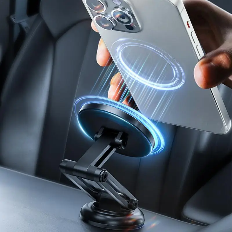 

Магнитный автомобильный держатель для телефона, складной держатель для телефона для автомобиля, крепление Tesla на приборную панель телефона, Вращающийся складной держатель, аксессуары для путешествий