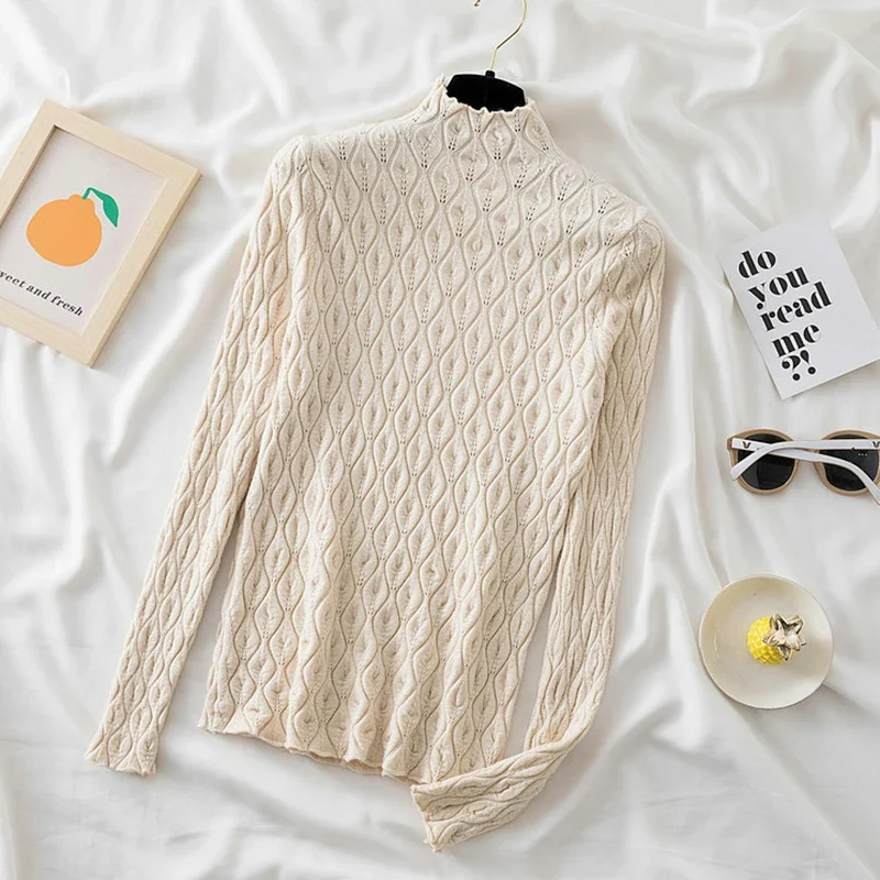 New Faux Cashmere Turtleneck Women Sweaters Autumn Winter Warm Pullover Slim Tops Knitted Sweater Jumper Soft Pull Female