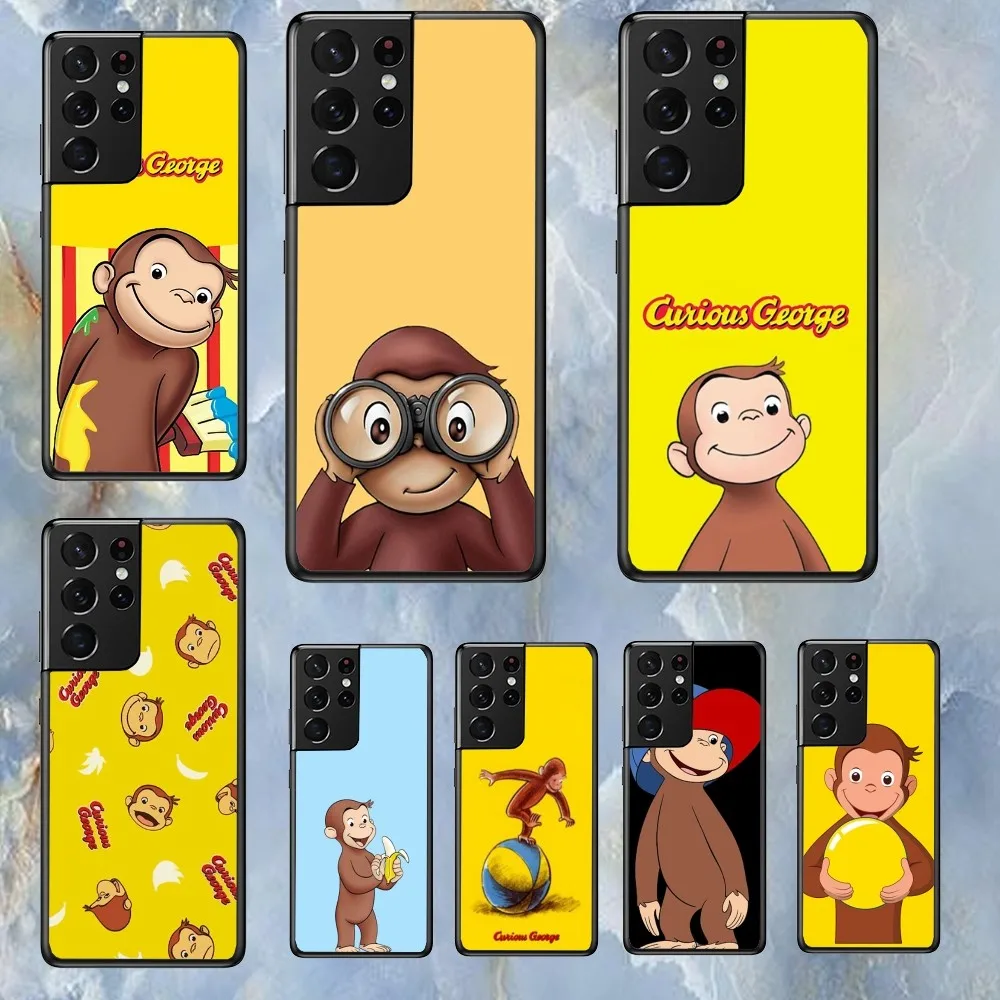 Simpatica Custodia Per Telefono George Monkey Per Samsung S 23 22 21 20 Ultra Plus Lite Shell