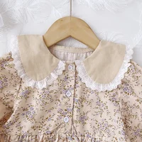 Robes à fleurs pour bébés filles de 3 à 7 ans, tenue de princesse en dentelle, à motif floral rabattu, printemps automne 3